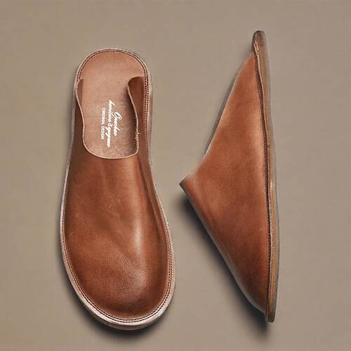 头层真皮舒适软皮包头半拖鞋