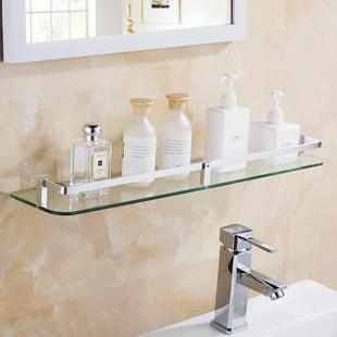 浴室单层化妆平台架免打孔化妆室镜子下面的置物架玻璃洗漱台托