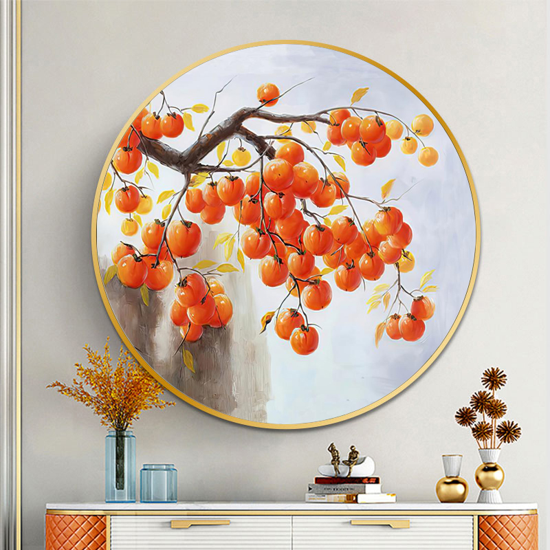 2024新款钻石画满钻玄关宣绒布5d贴钻十字绣圆形事事如意钻石绣