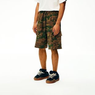 宽松休闲运动五分裤 夏季 男 口袋迷彩短裤 JUNGLETIGER重磅针织工装