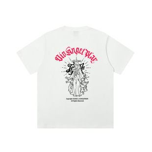 半截袖 T恤男高街oversize宽松大码 原创天使印花短袖 丛林老虎美式