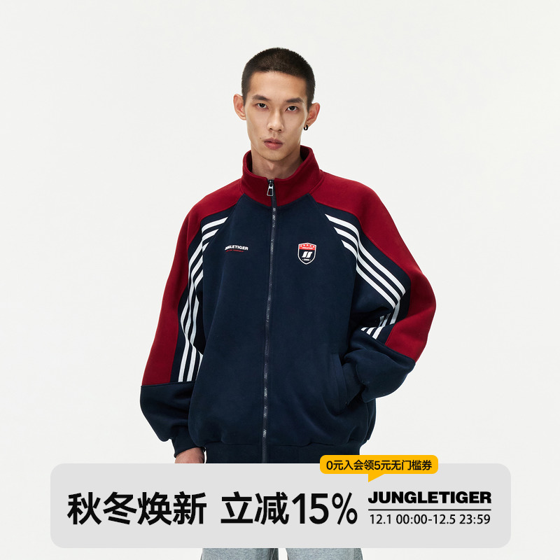 丛林老虎美式复古运动插肩袖外套