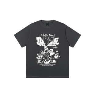 高街潮牌纯棉重磅短袖 丛林老虎美式 街头蜘蛛涂鸦T恤男女2026夏季