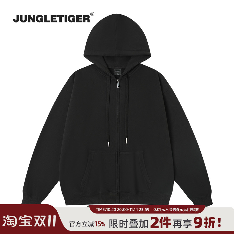 丛林老虎美式高街潮牌连帽卫衣男