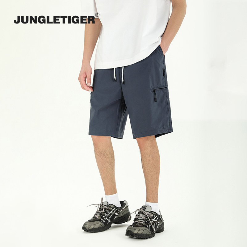 丛林老虎多口袋拉链工装男士短裤夏季新款街头潮牌休闲宽松五分裤