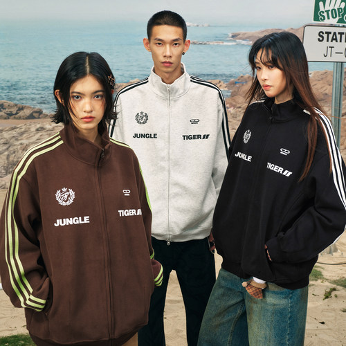 丛林老虎美式设计感字母夹克外套