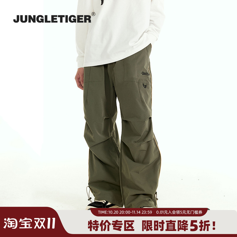 丛林老虎山系户外机能风伞兵裤男