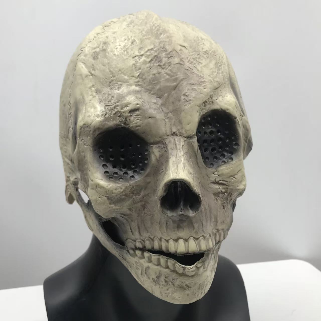 万圣节骷髅面具乳胶头套cosplay恐怖吓人道具成人演出无缝线版