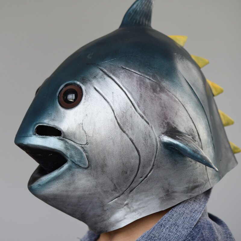 万圣节金枪鱼头套搞笑cos面具