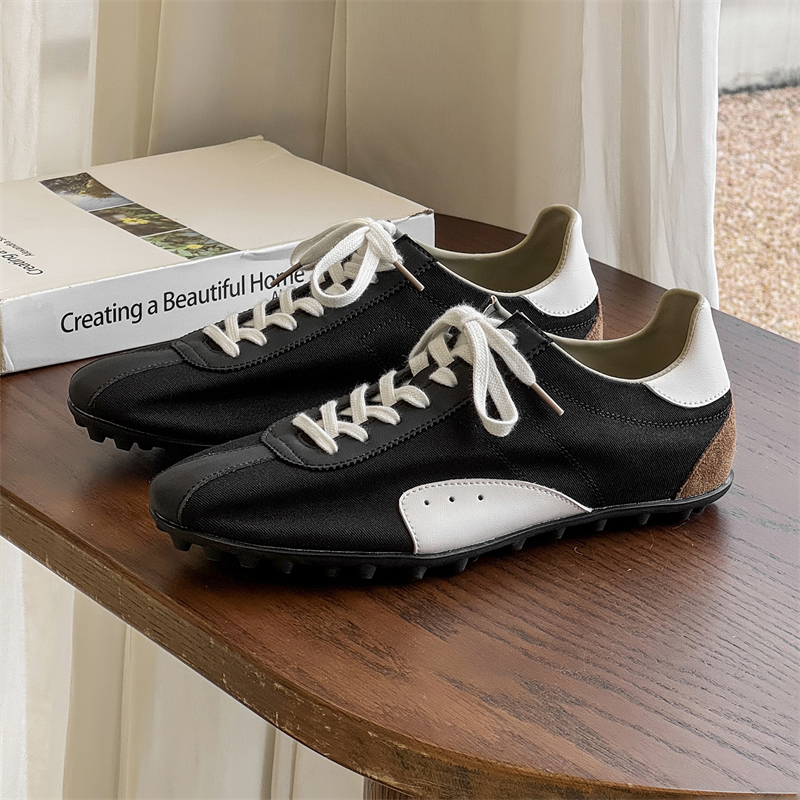 复古拼色德训鞋平底帆布鞋