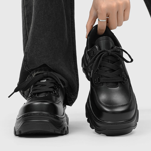 增高7CM老爹鞋男高街厚底面包鞋