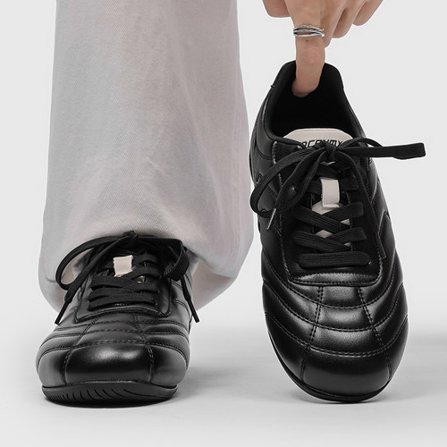 小众德训鞋男款真皮平底阿甘鞋