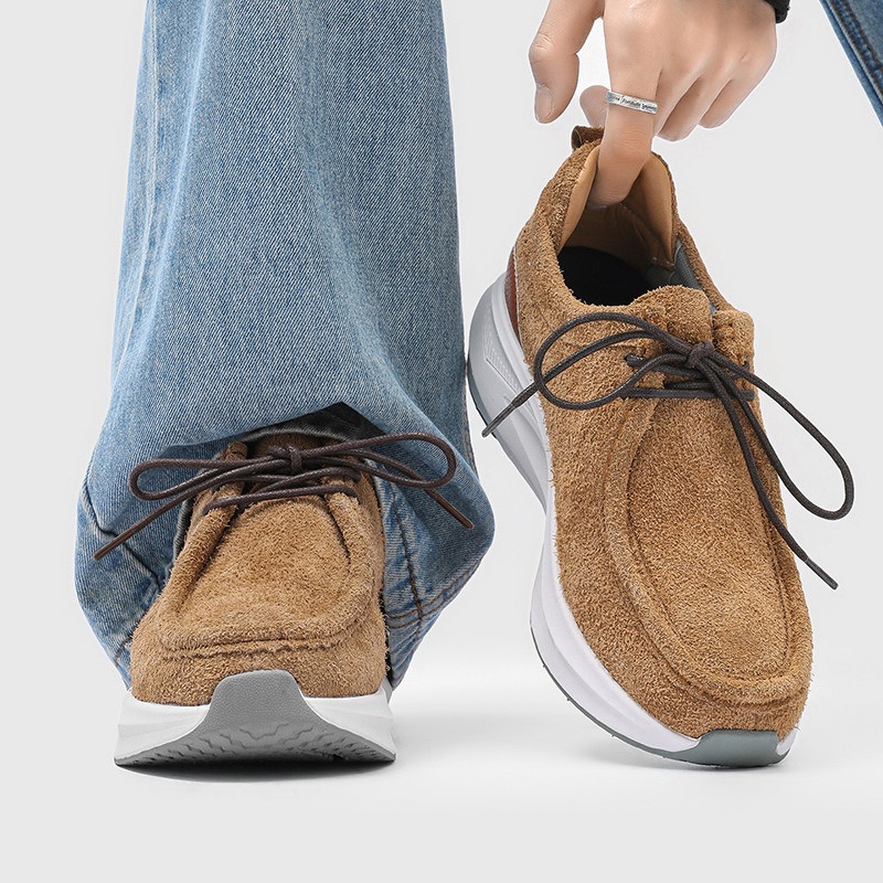 复古袋鼠鞋男款厚底户外徒步登山跑步鞋通勤反绒皮潮款运动休闲鞋,流行男鞋,时尚休闲鞋,淘宝优惠券,粉丝福利购,淘宝优惠卷