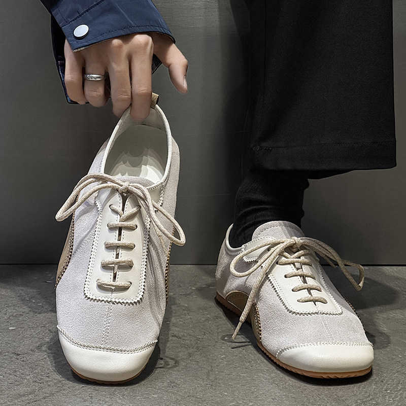 复古德训鞋男2026新款平底轻便方头休闲鞋徒步高级情侣小白板鞋女,流行男鞋,德训鞋,淘宝优惠券,粉丝福利购,淘宝优惠卷