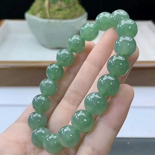天然缅甸翡翠a货手链手串圆珠男女款冰润糯种老坑油青高冰种蓝水