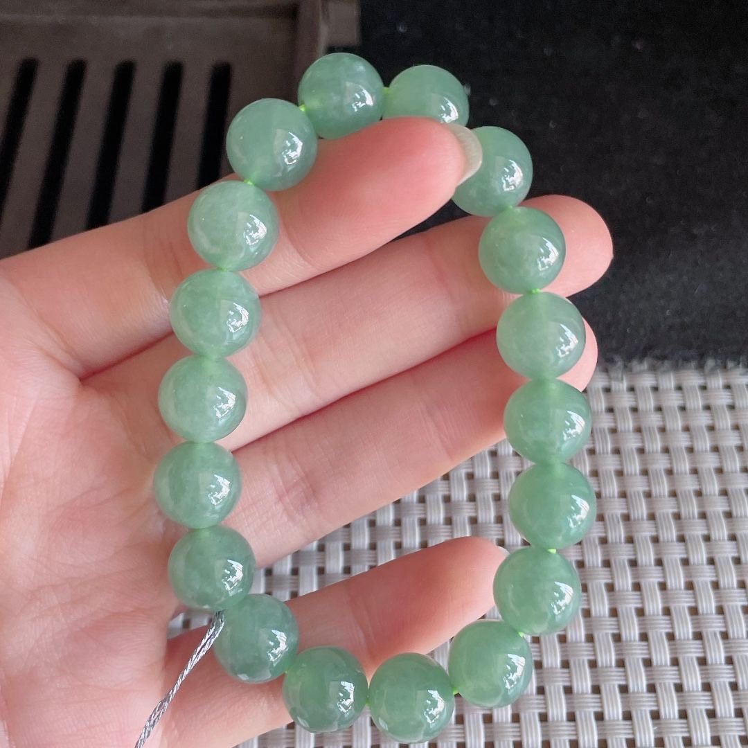 缅甸天然A货蓝水翡翠女单圈玉石手链冰种晴水绿圆珠正品翡翠手串,珠宝/钻石/翡翠,手链/手串,淘宝优惠券,粉丝福利购,淘宝优惠卷