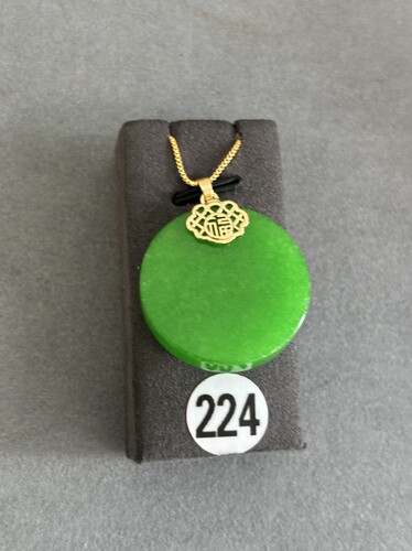 天然缅甸A货冰糯种满绿平安无事牌吊坠挂件男女款玉石项链毛衣链