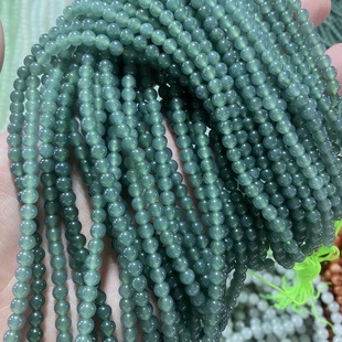 天然缅甸a货翡翠手串冰种蓝水圆珠项链108颗佛珠翡翠毛衣链玉项链