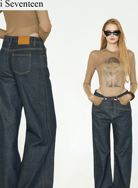 【PINI 17长期主义】PF25 原创设计 分割原色低腰显瘦涂层牛仔裤