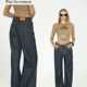 PINI 17长期主义 PF25 原创设计 分割原色低腰显瘦涂层牛仔裤