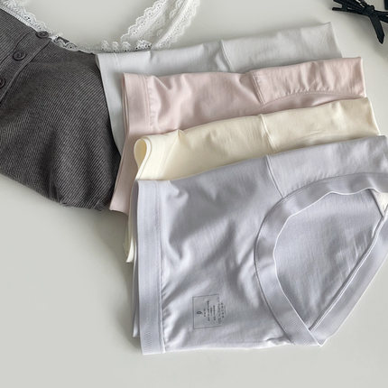 轻奢系列丝滑80支兰精莫代尔7A抑菌桑蚕丝加长内裆中腰包臀内裤女