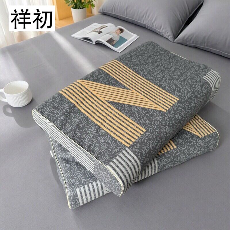 乳胶枕枕套纯棉枕套一对图片