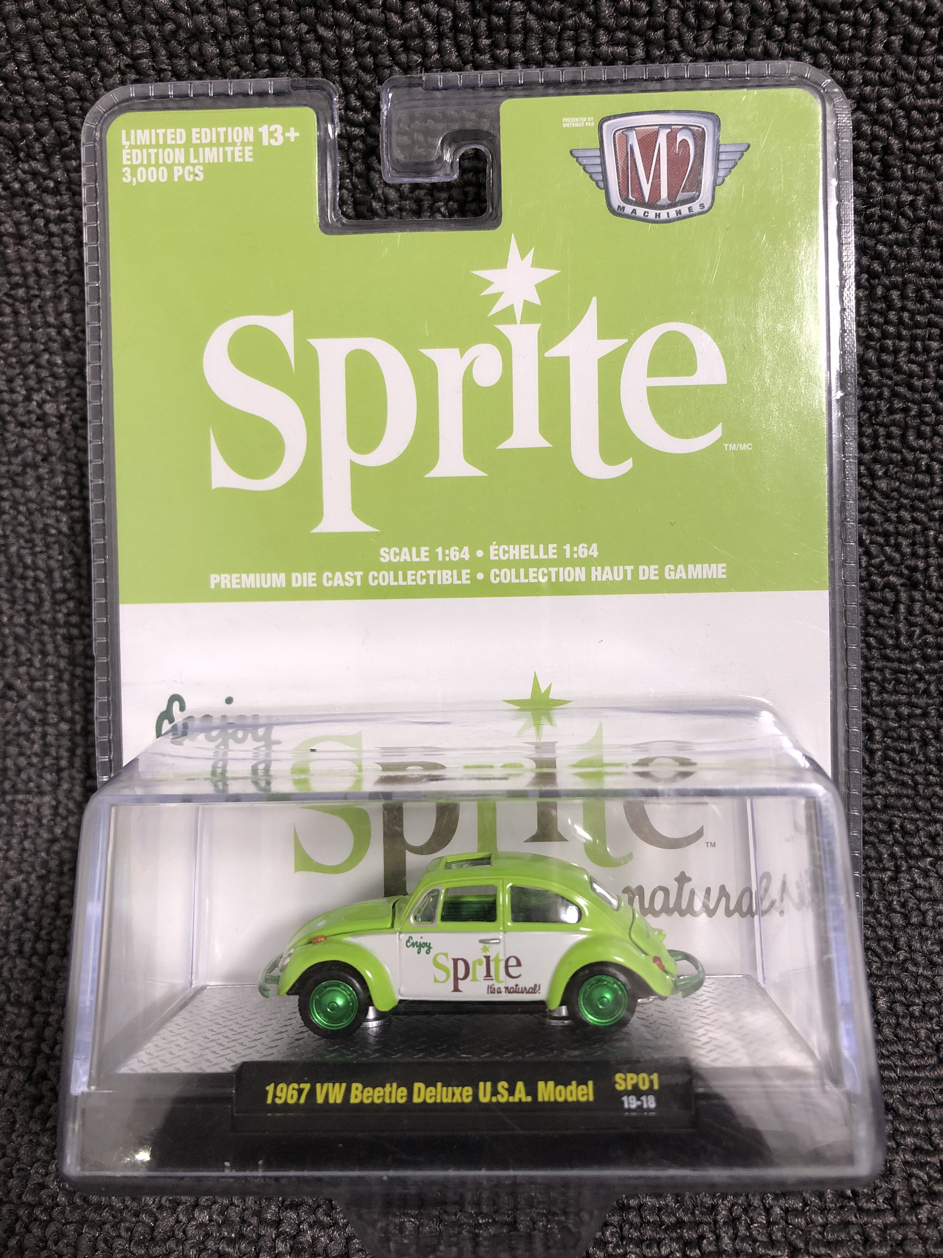 1：64 M2车模大众甲壳虫雪碧涂装特别版合金汽车模型收藏摆件