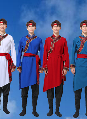 新款蒙古服族舞蹈服蒙族演出服装男舞台表演服少数民族考级练功服
