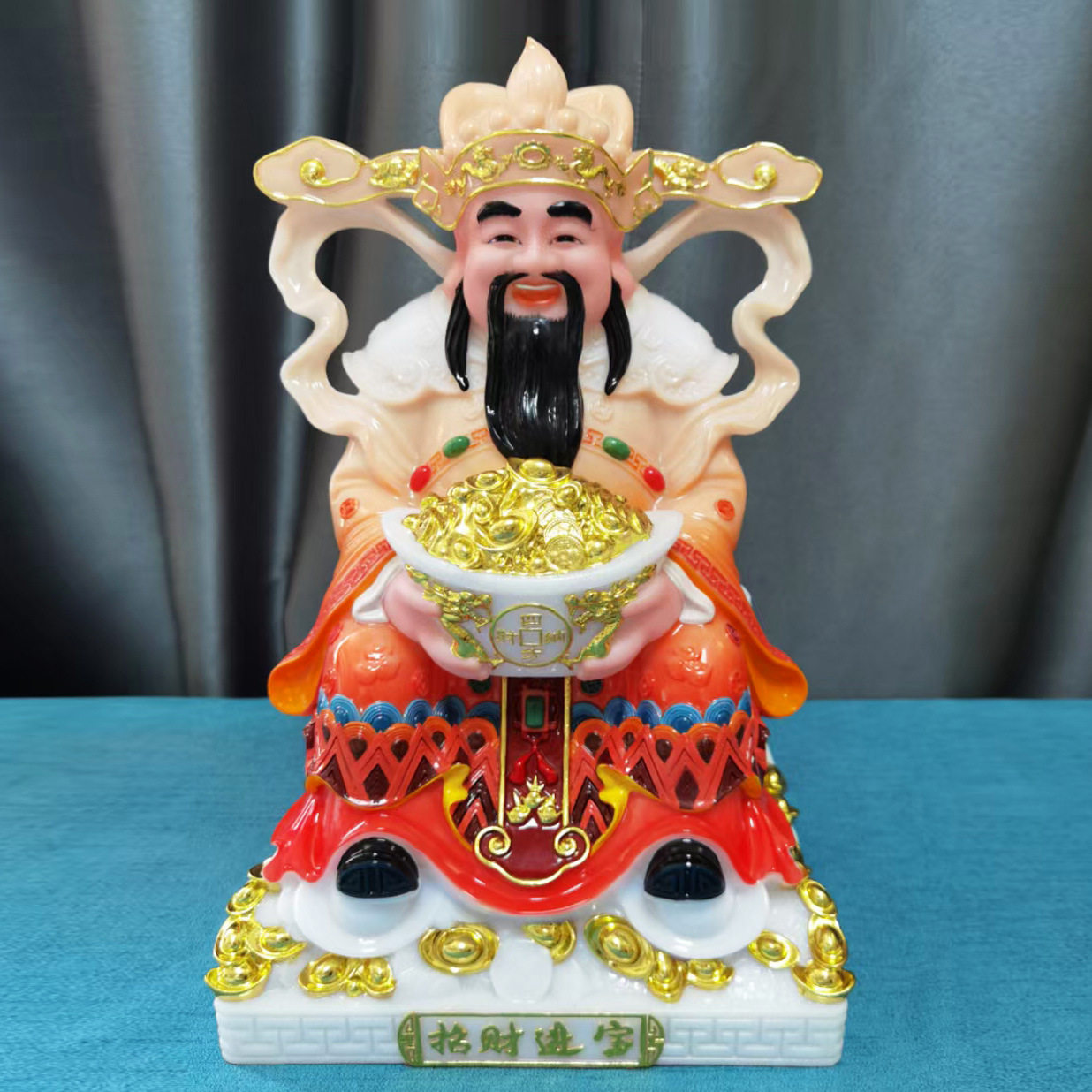 招财神爷摆件店铺家用客厅财神像公司办公室武财神关公陶瓷文财神