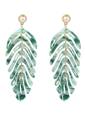 Leaf Acrylic Dangle Erring women gift party long ear rings