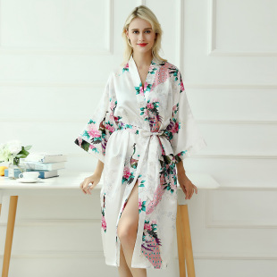 women Night Dress lady Satin Kimono Robes Bathrobe Sleepwear