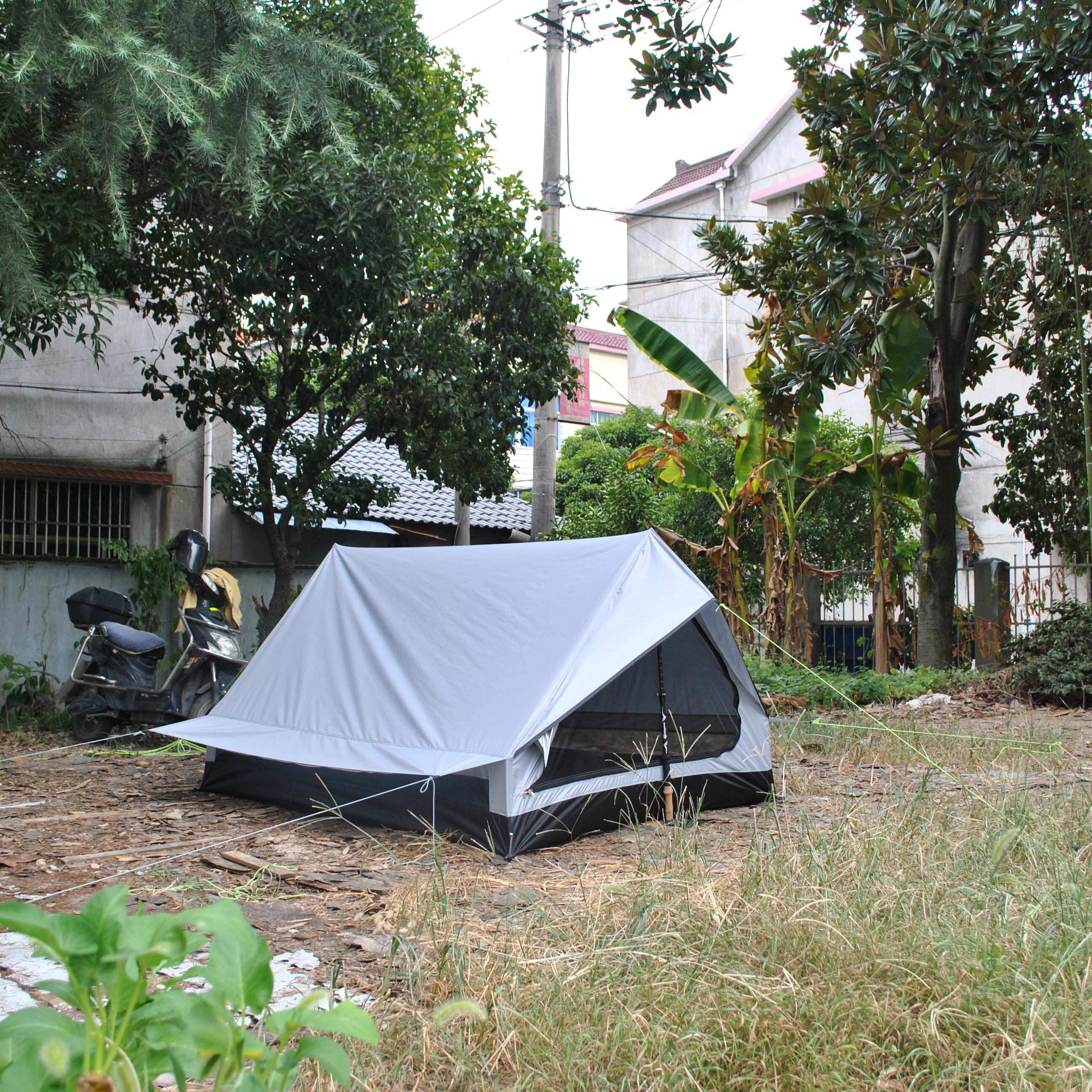 精致露营超轻小屋脊帐篷户外帐篷,2~3人a字帐篷,便携无杆小屋帐篷