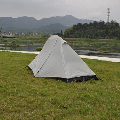 超轻户外登山露营徒步专业帐篷高性价比210t格子布超轻单人飞鱼帐