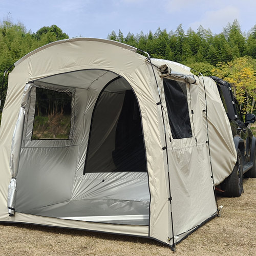 户外自驾游车尾延伸帐篷,带网纱SUV一体帐篷车后轿车帐篷汽车帐篷