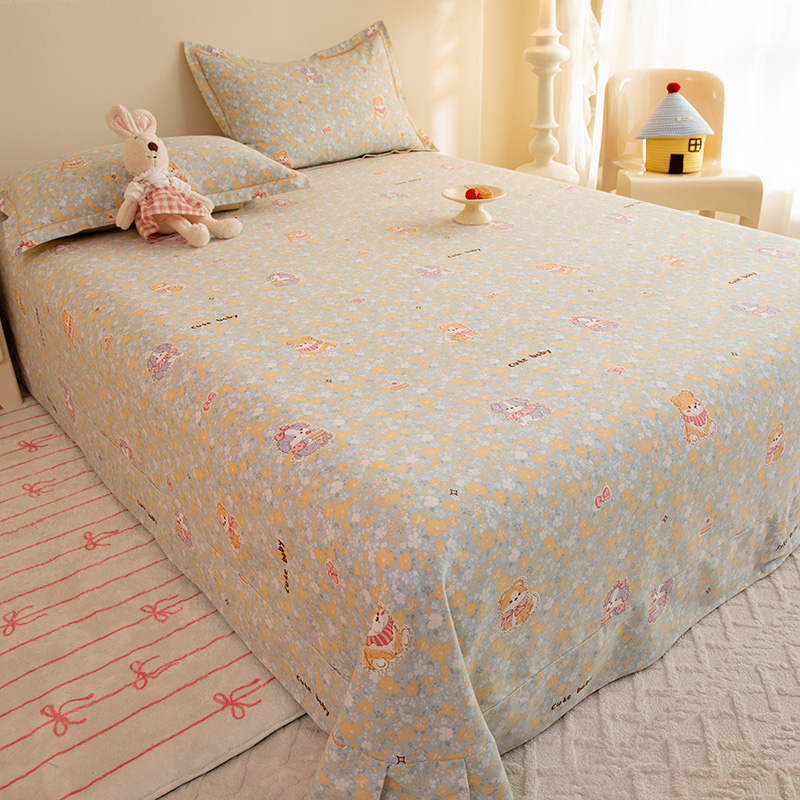 加厚全棉磨毛床单单件秋冬季家用