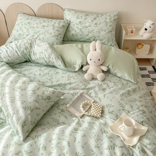 ins田园100全棉纯棉被套单件被罩