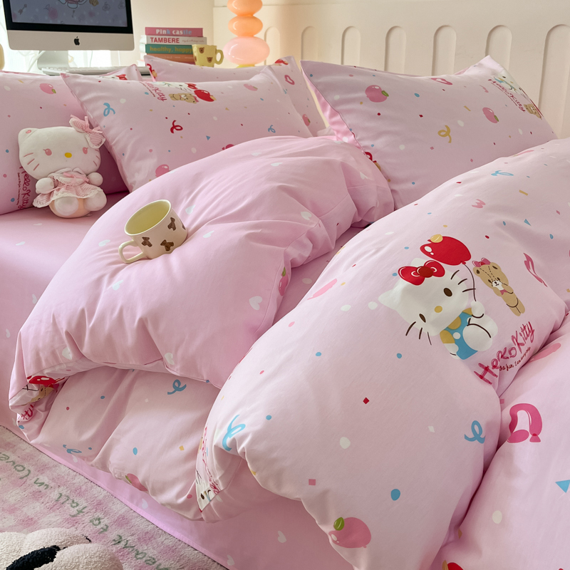 床上四件套全棉亲肤hellokitty猫