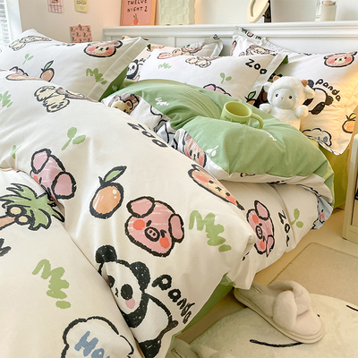 床上四件套100全棉亲肤ins风卡通