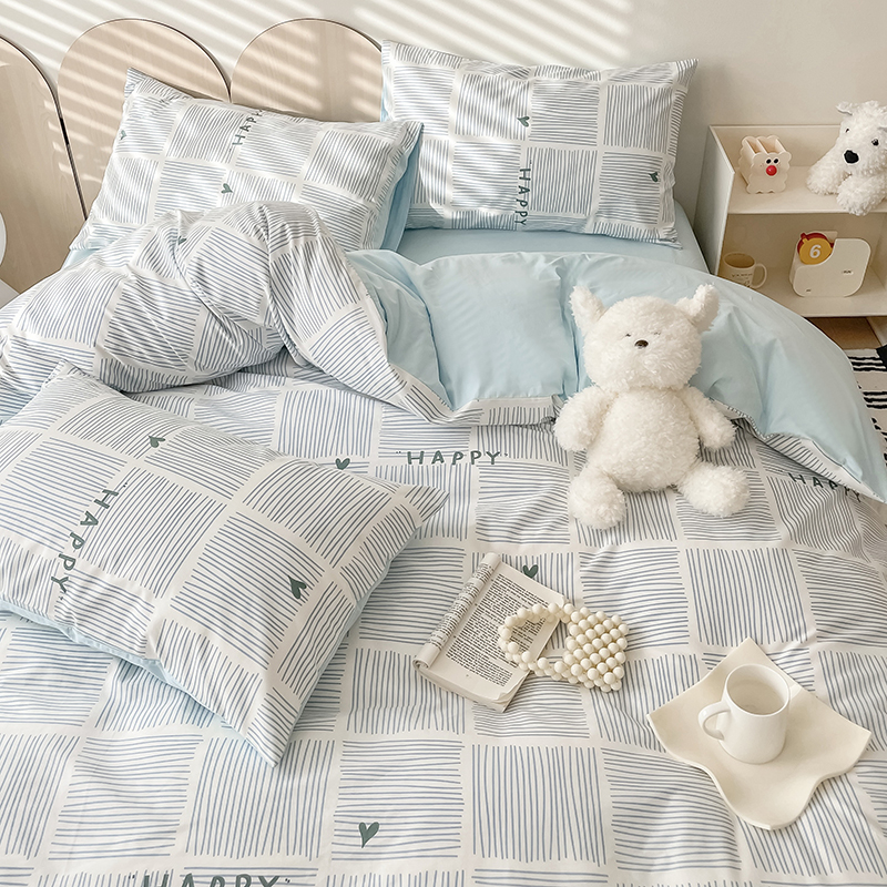 床上四件套100全棉纯棉ins简约风