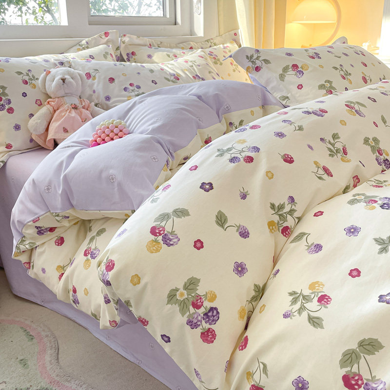 100全棉小清新床上四件套ins田园床品亲肤纯棉被套床单学生三件套,床上用品,床品套件/四件套/多件套,淘宝优惠券,粉丝福利购,淘宝优惠卷