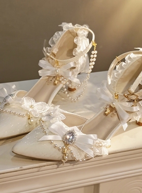 小妖静手作lo高跟鞋蓝色白色花嫁洛丽塔海洋之心深海医院芙拉小姐