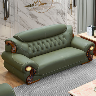 欧式真皮沙发组合家用实木沙发大户型高档奢华客厅佛山厂家直销