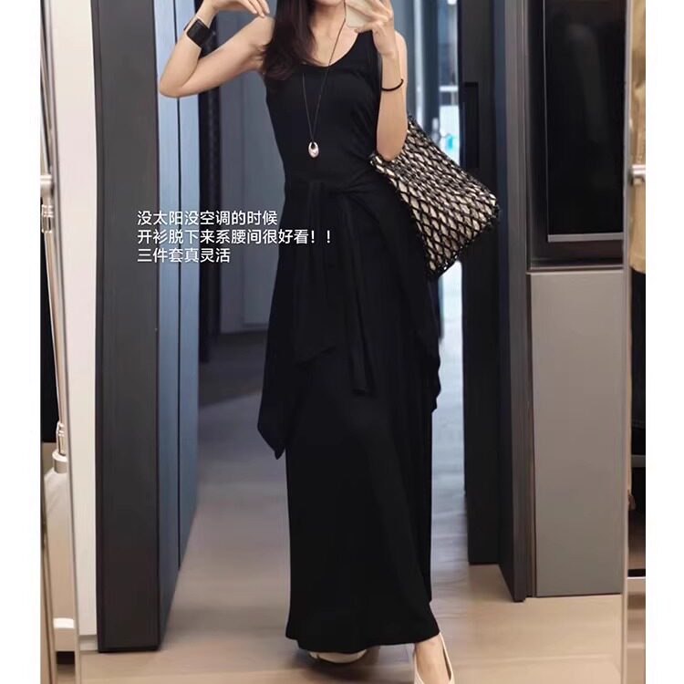 美洋MEIYANG【现货】解压套装 真丝莱赛尔背心/开衫/半裙