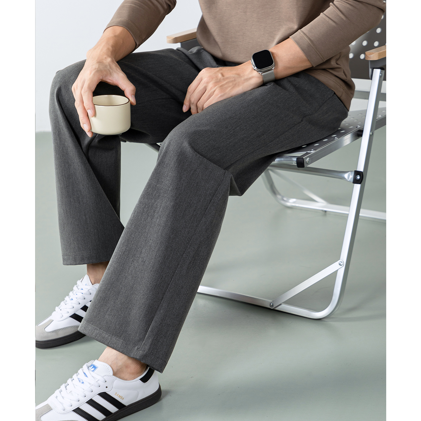 抗皱免烫休闲西裤男长裤2025新款秋季高端通勤商务垂感灰色西装裤