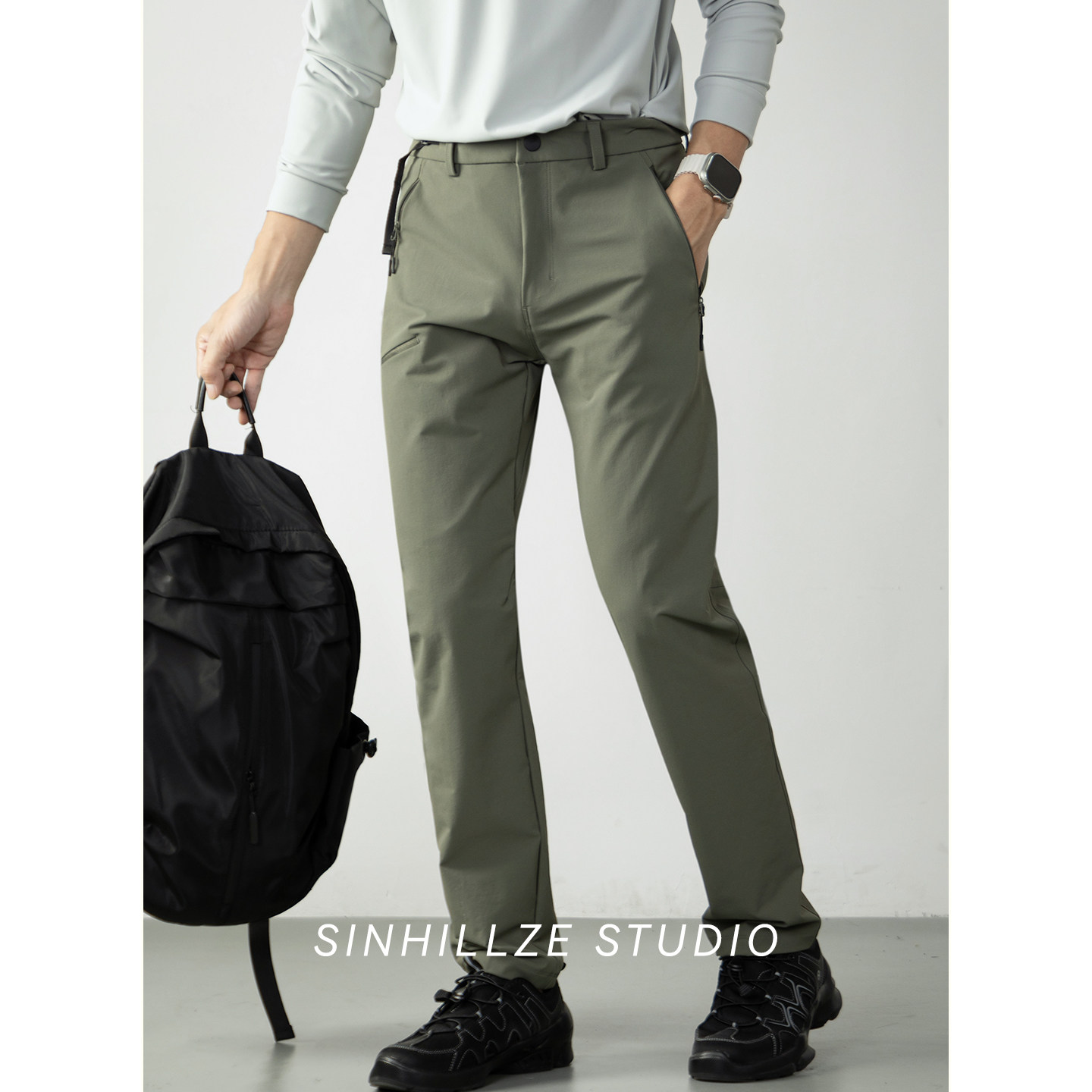 户外登山弹力工装裤男直筒休闲长裤秋冬软壳运动裤子2025新款军绿,男装,休闲裤,淘宝优惠券,粉丝福利购,淘宝优惠卷