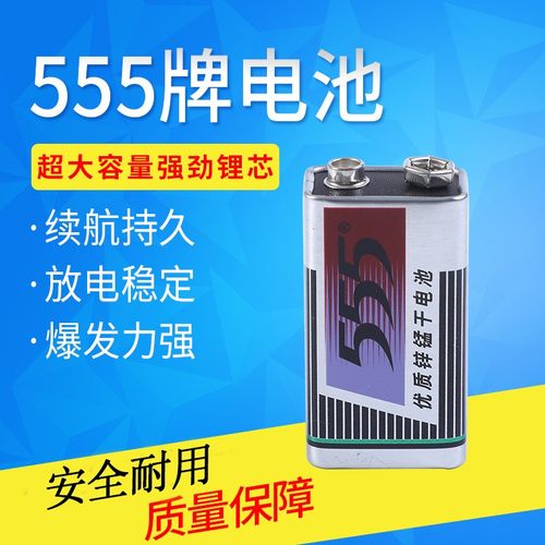 555牌9伏电池 万能表电池 6F22 9V方形电池 玩具电池仪器仪表用