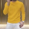 高端精选蚕丝棉男士简约圆领长袖卫衣黄色百搭可打底可外穿T恤