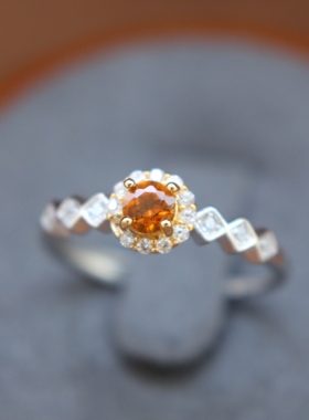 戒指碧玺玉绾925纯银男女