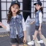 Áo vest nữ vest denim 2019 mùa thu mới Hàn Quốc áo vest bò nước ngoài cho bé lớn mặc ngoài thủy triều - Áo ghi lê quần áo gile trẻ em