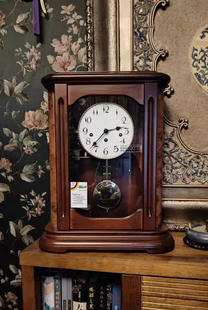 实木机械钟座钟报时钟五音音乐报时钟